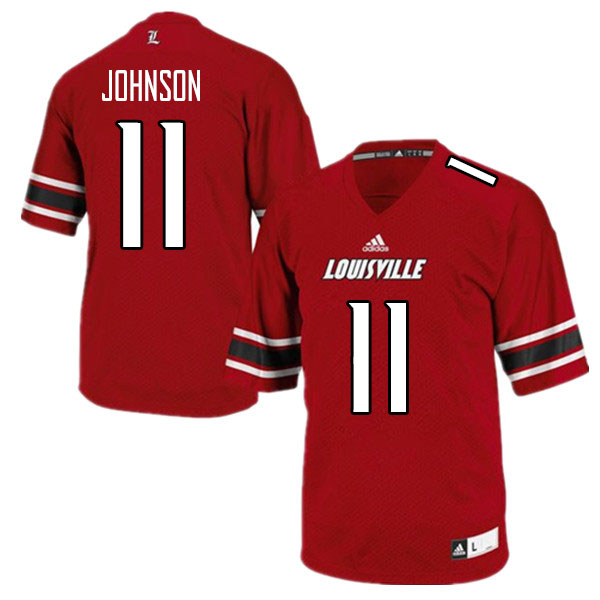 Men #11 Josh Johnson Louisville Cardinals College Football Jerseys Sale-Red - Click Image to Close